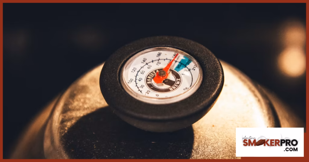 Electric smoker cooking times gauge showing temperature settings.